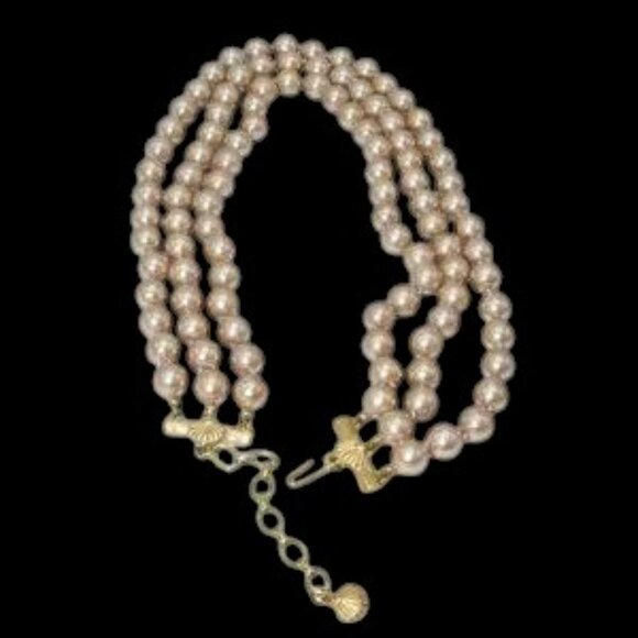 Vintage Richelleu Triple Strand Faux Pearl Necklace & Earring Set - Picture 6 of 8